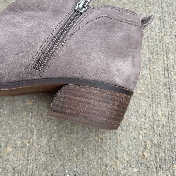 Franco Sarto Laslo Ankle Bootie Womens Size 8M Gray Leather Heeled Almond Toe - Picture 4 of 11